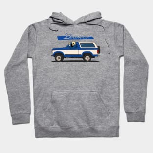 Truck bronco 1986 f150 xlt 4x4 skull metal blue navy Hoodie